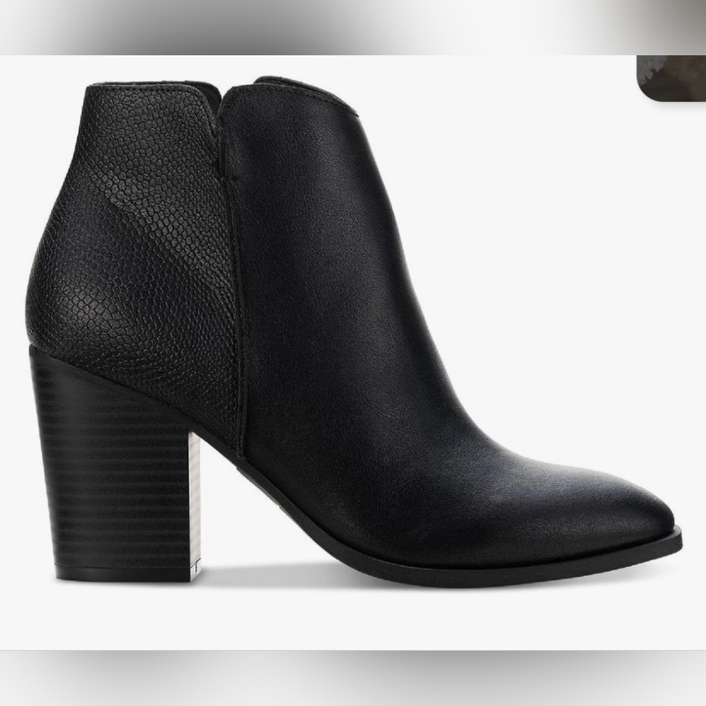 Sun + Stone Brand Black Faux Leather Ankle Boots Size 10 NEW - Picture 2 of 5